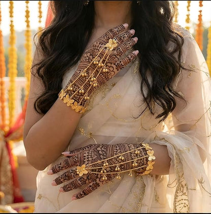 Butterfly Charm Gold Hathphool Bracelet
