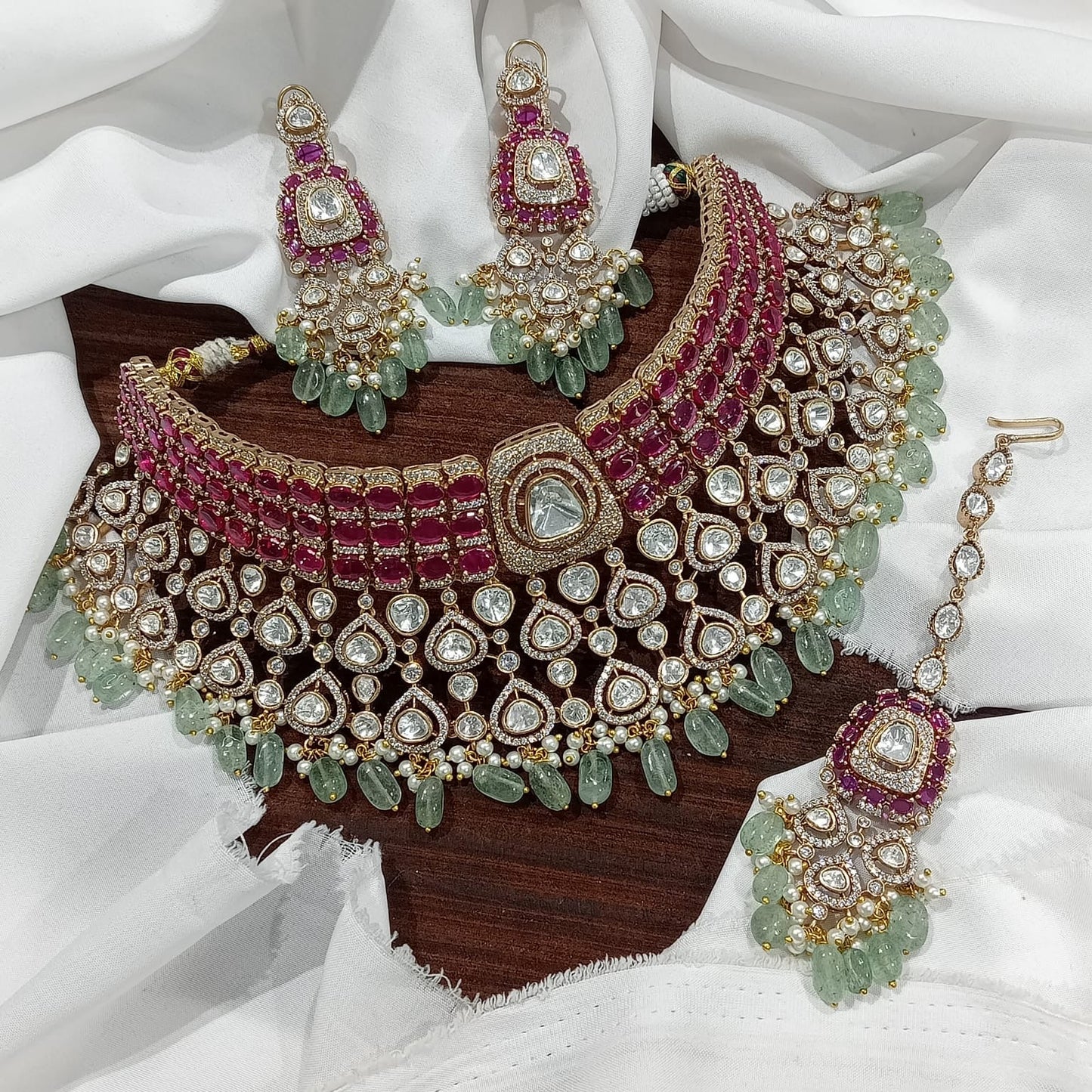 Ruby Reina Moissanite Kundan Necklace