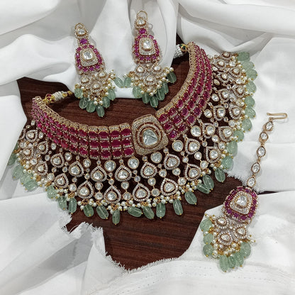 Ruby Reina Moissanite Kundan Necklace