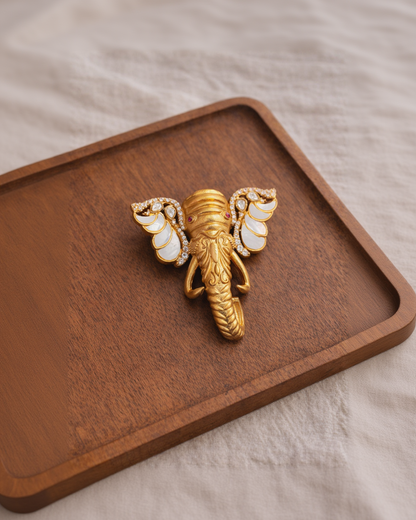 Ganesh Men Gold Brooch-G351300