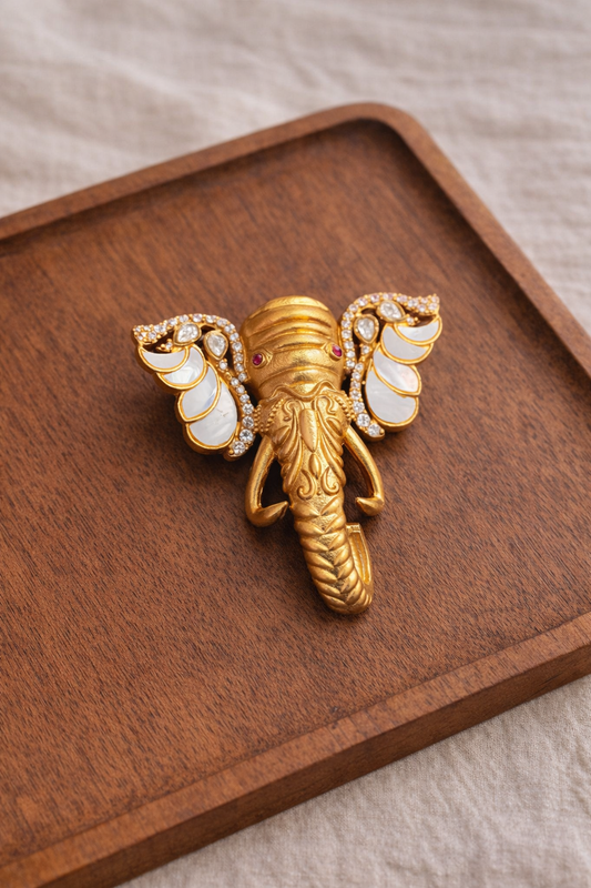 Ganesh Men Gold Brooch-G351300