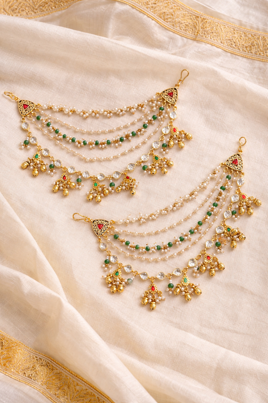 Multi Layer Jadau Heritage Ear chain