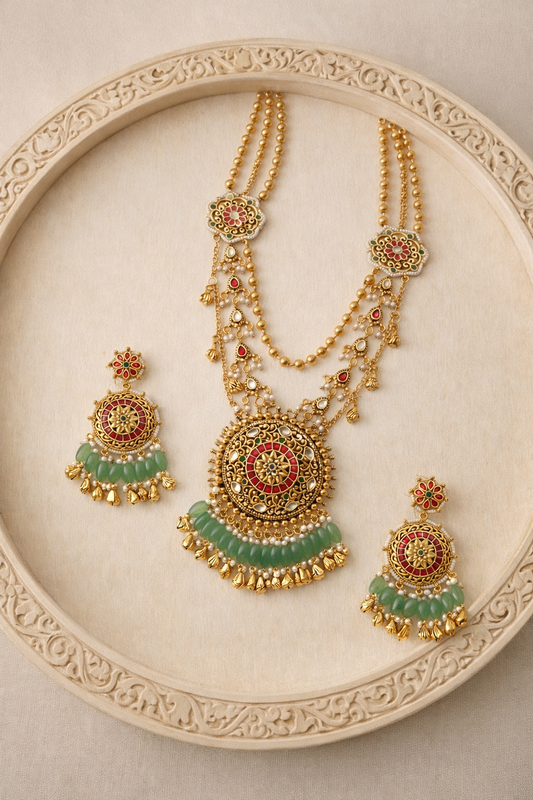Long Lariat Rani Heritage Necklace Set
