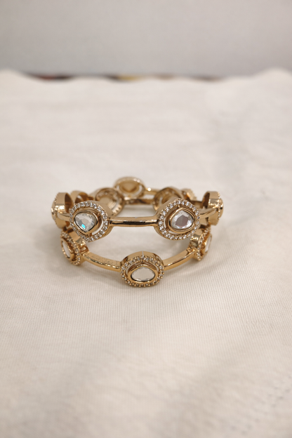 Mossainite White Bangles