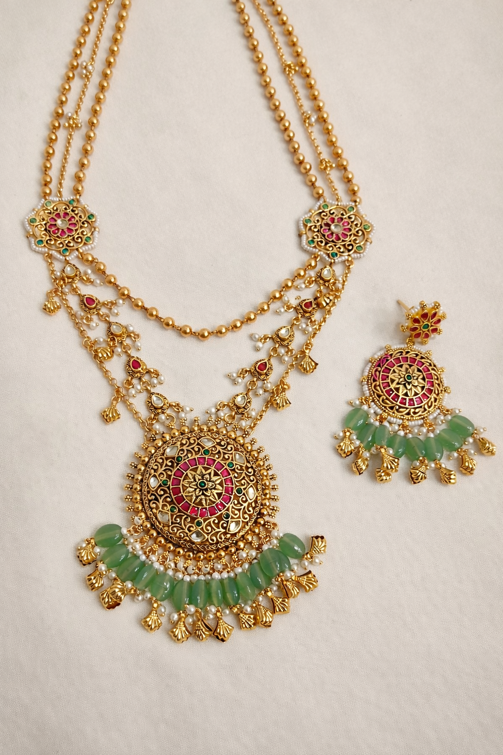 Long Lariat Rani Heritage Necklace Set