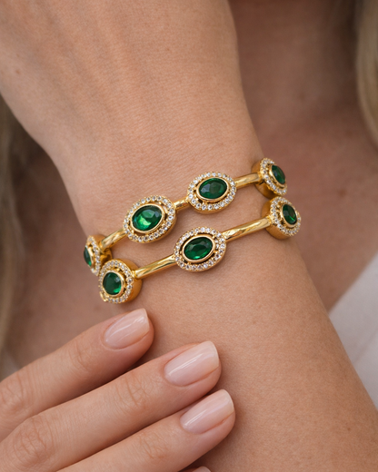 Mossainite Green Bangles(Set of 2)-G351300