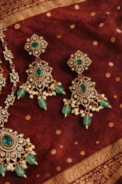 Emerald Victorian Layered Necklace Set-G353000