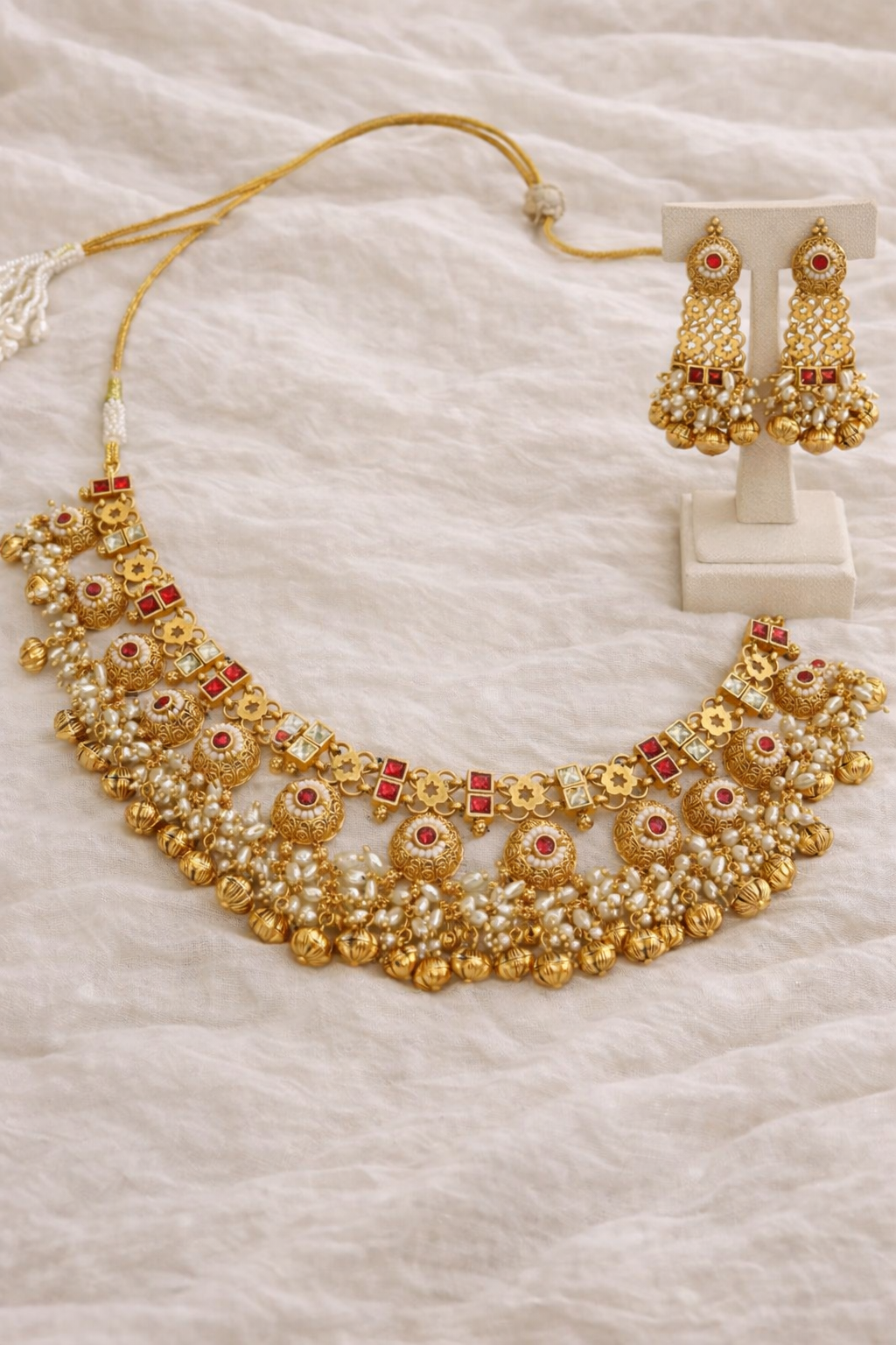 Zankar Ghunghru Gold Polish Necklace