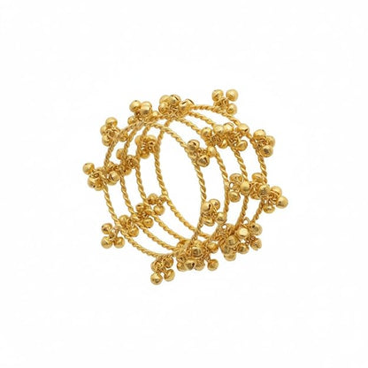 Ghughru with pearl Apala Golden Bangles 4 pc