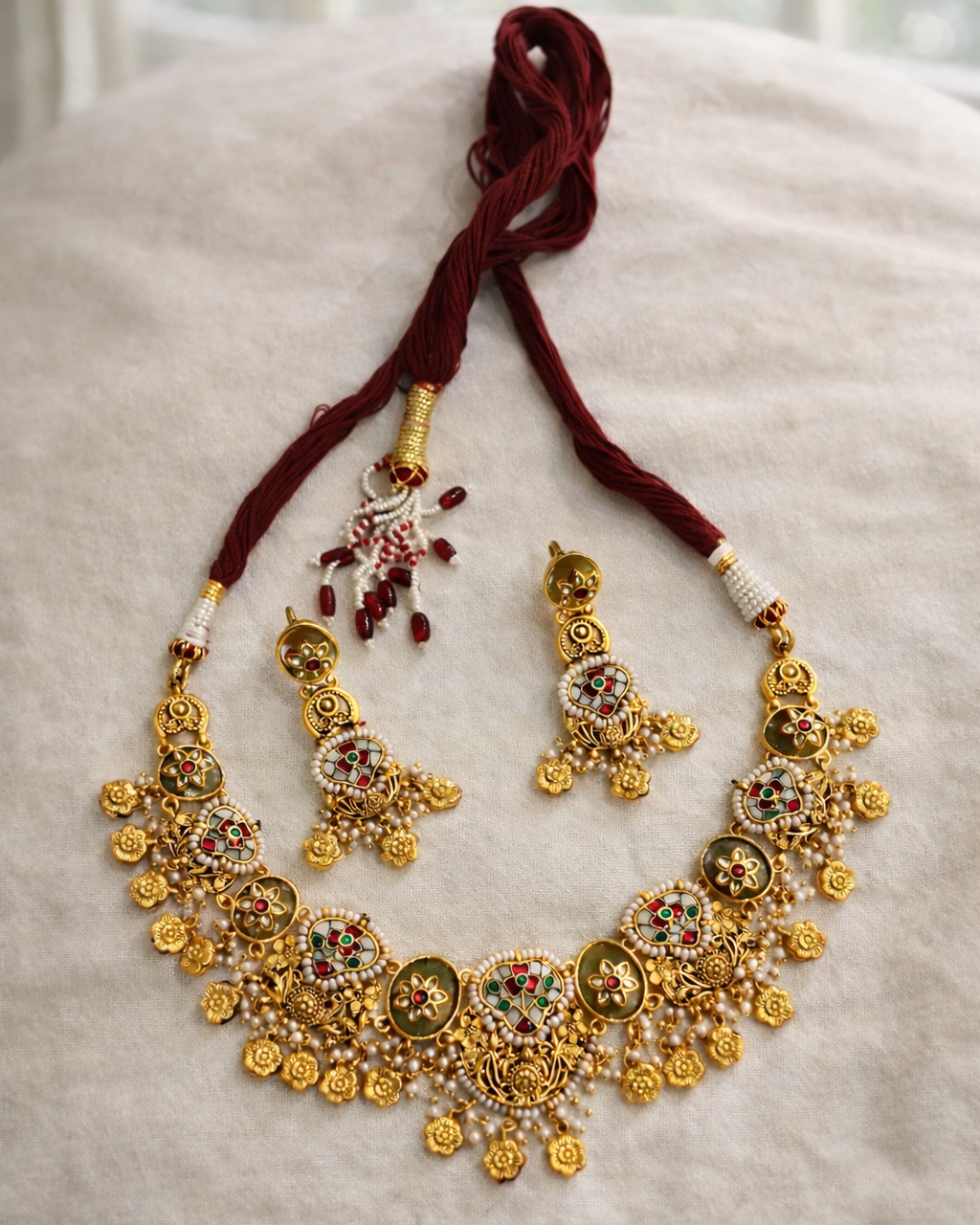 MOP Haritage Necklace set-G3510200