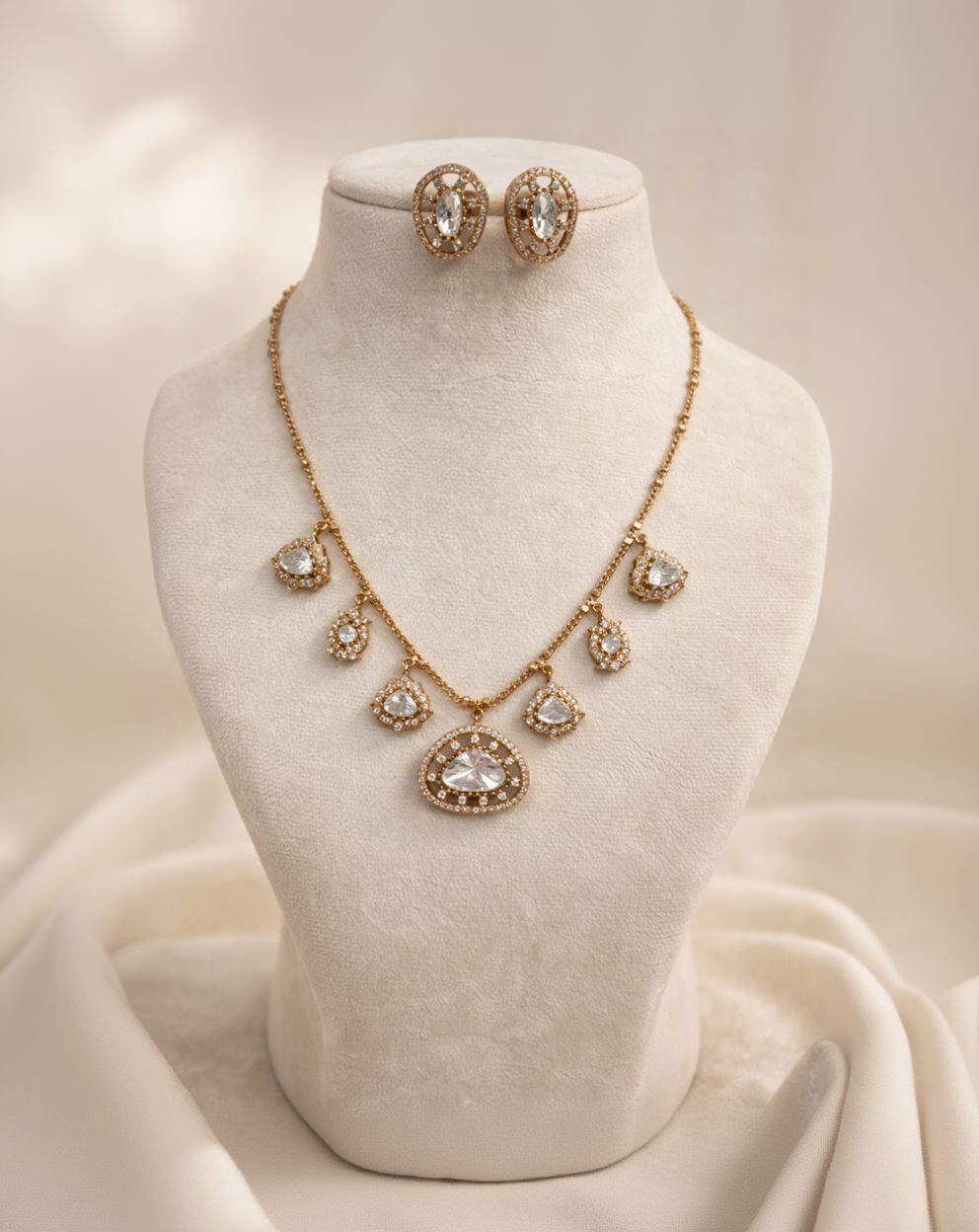Droping Style Mossainite Chain Necklace-G352200