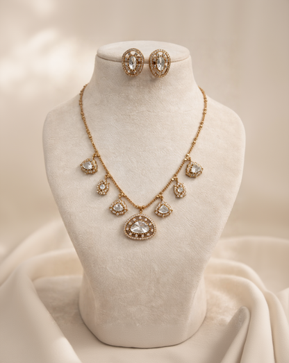 Droping Style Mossainite Chain Necklace-G352200