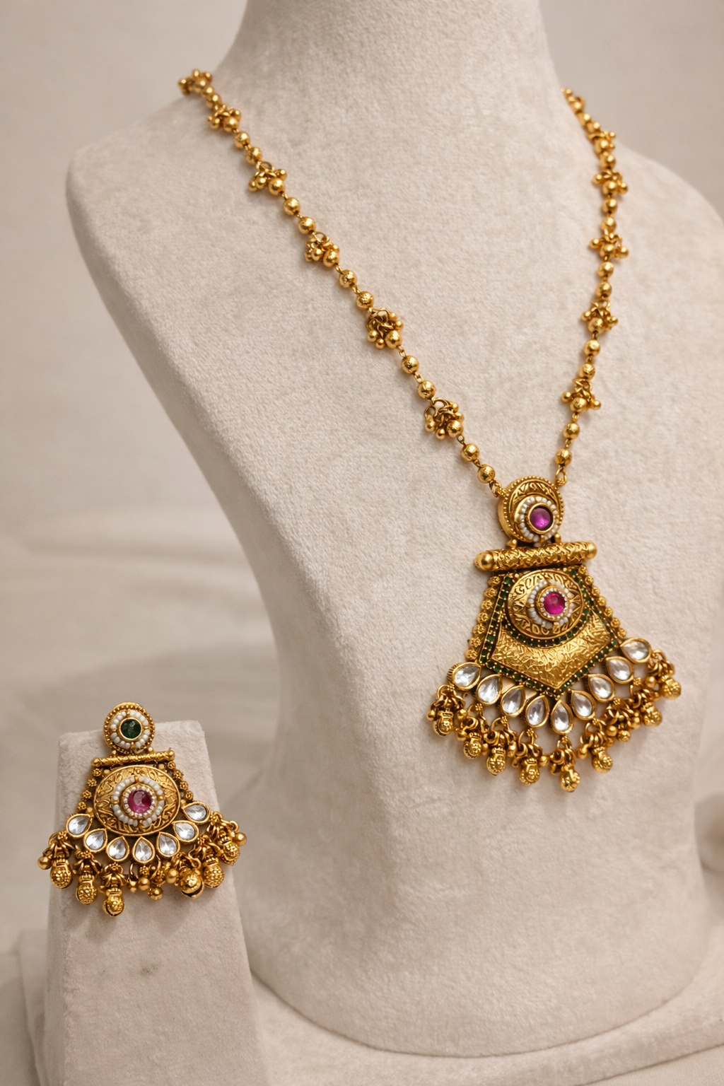 Lariat Ghugharu Pendent Set