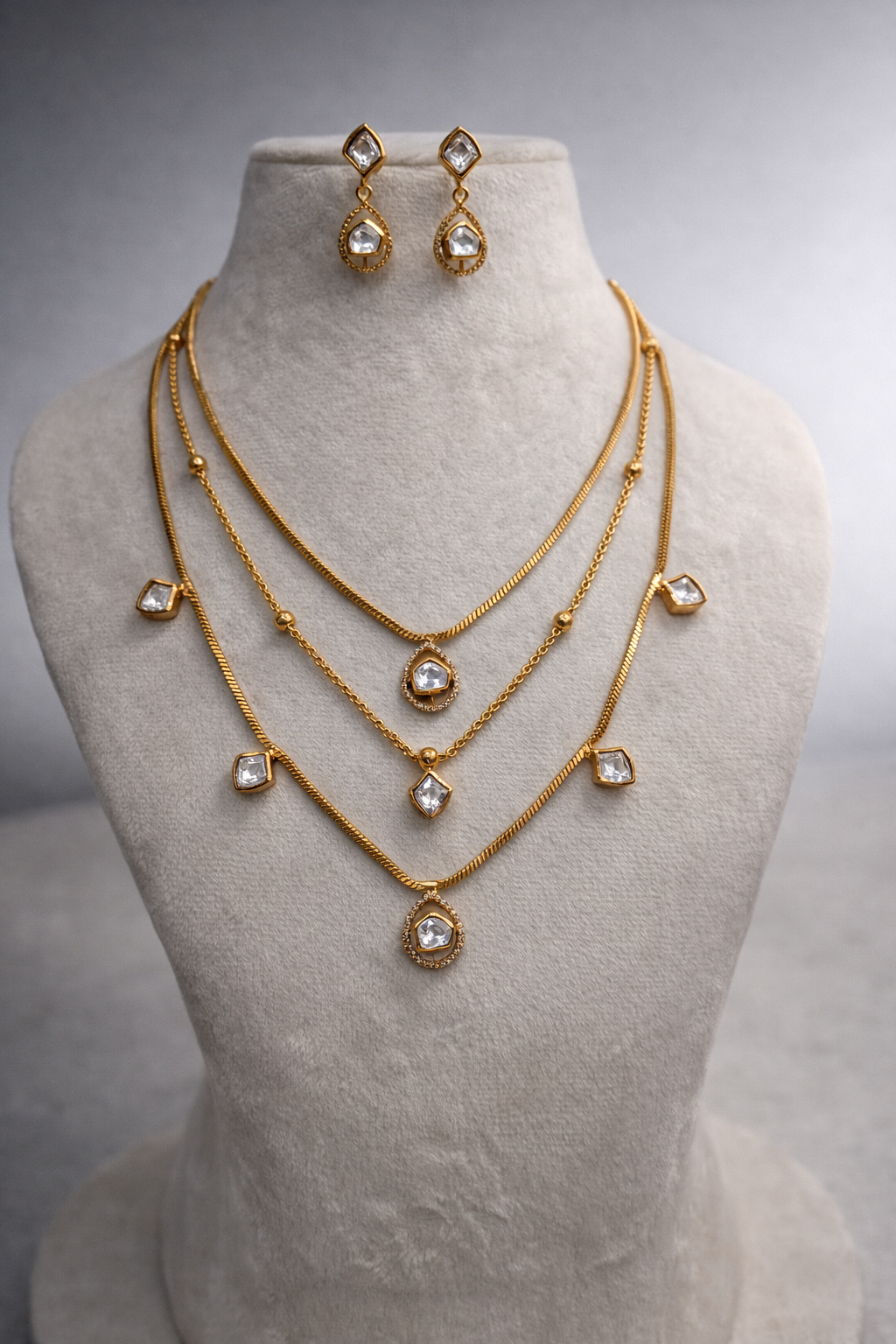 Three Line Mossainite Necklace