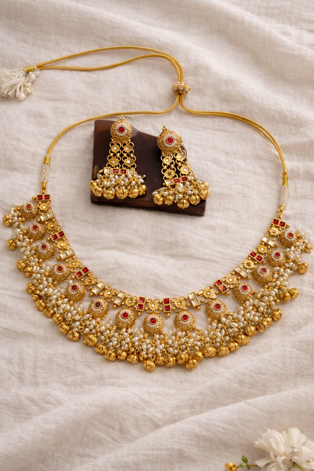 Zankar Ghunghru Gold Polish Necklace
