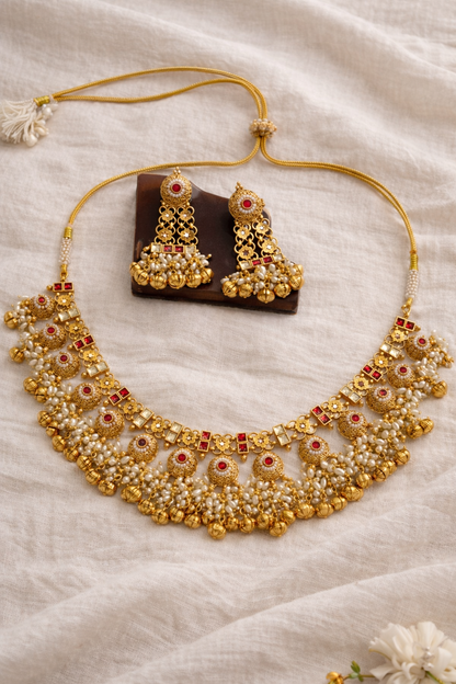 Zankar Ghunghru Gold Polish Necklace