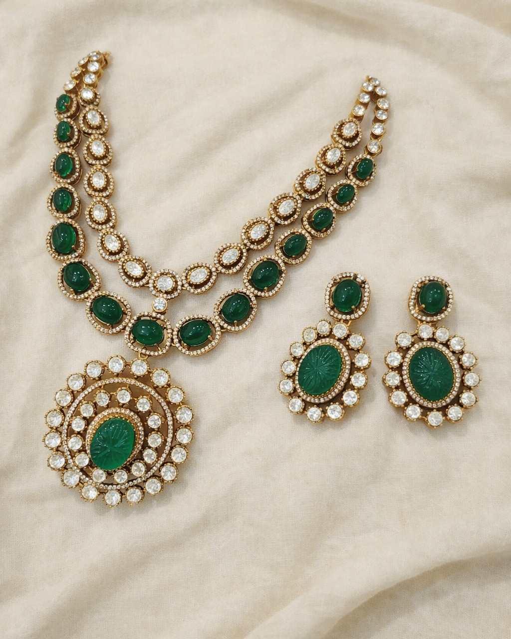 Two Layer Mossainite Necklace-G358300