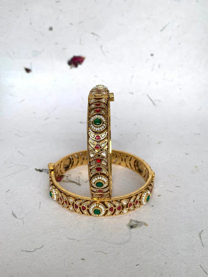 Gold Plated Multi Jadau Bangle