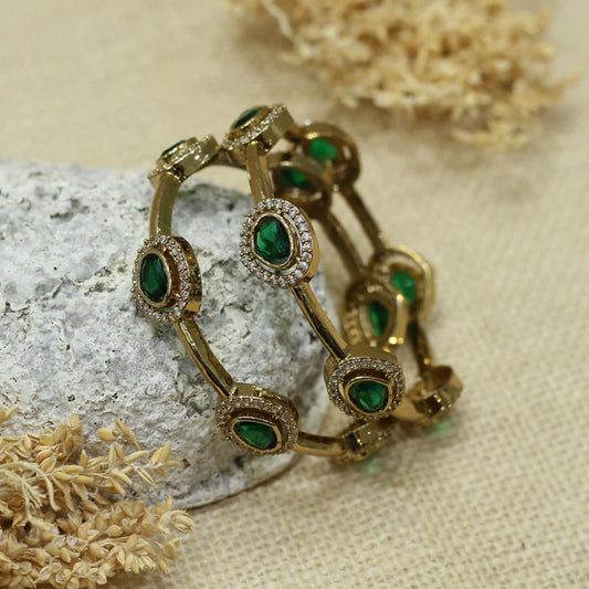 Mossainite Green Bangles