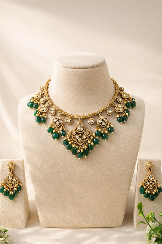 Green Pearl Drop Hassli