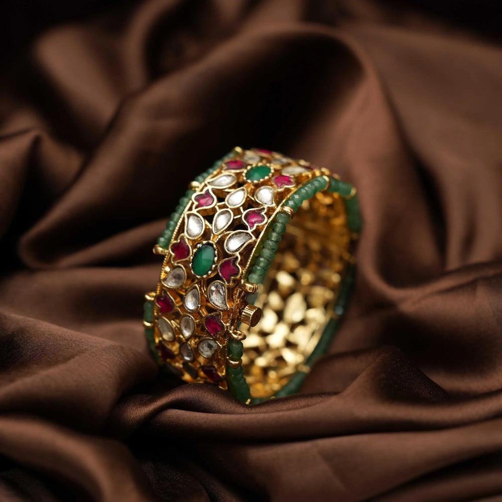 Gold Plated Jadau Polki Bangles