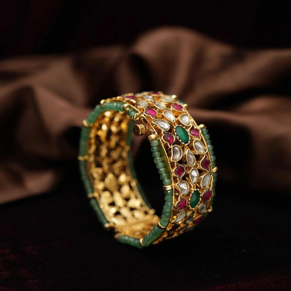 Gold Plated Jadau Polki Bangles