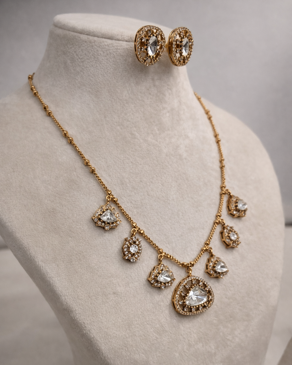 Droping Style Mossainite Chain Necklace-G352200