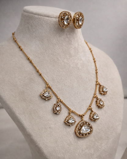 Droping Style Mossainite Chain Necklace-G352200