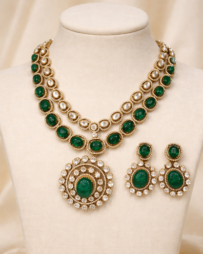Two Layer Mossainite Necklace-G358300