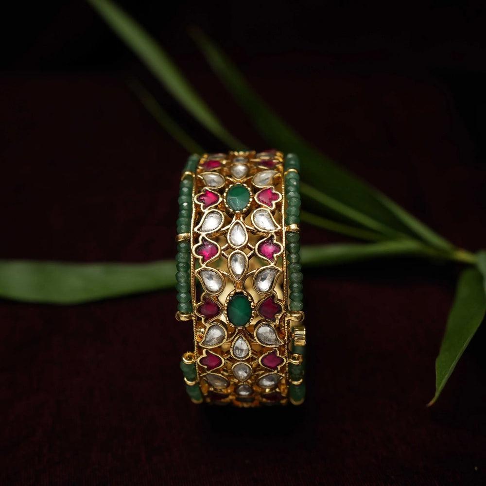 Gold Plated Jadau Polki Bangles