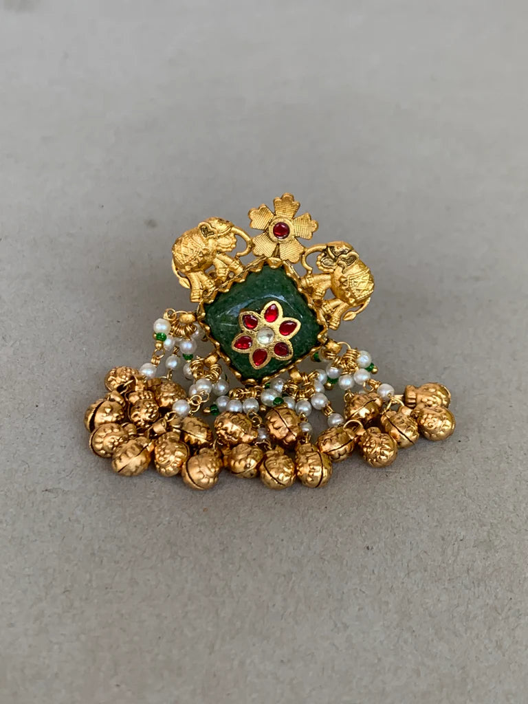 Jadau Elephant Statement Ring