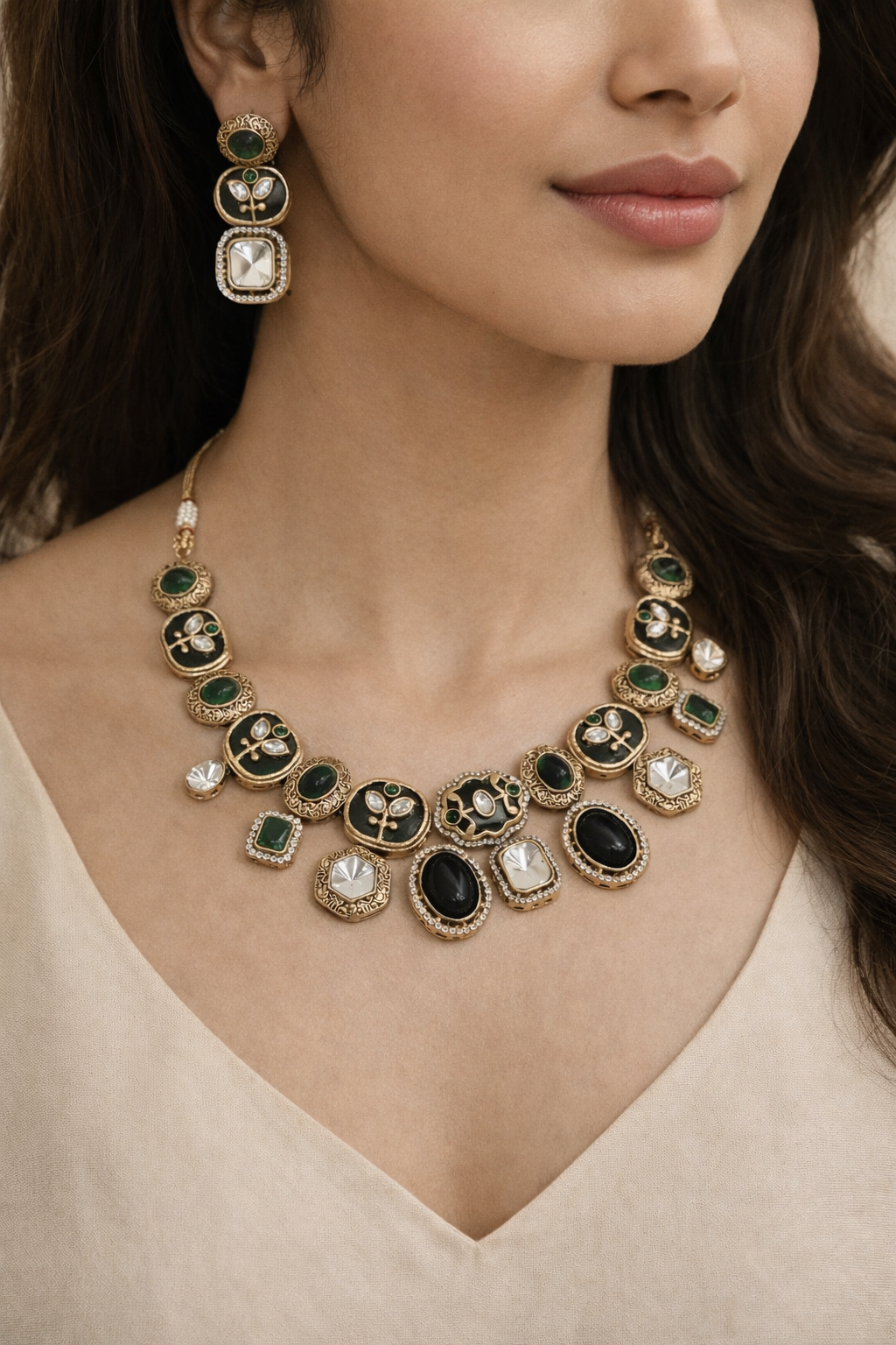 Sabyasachi Dropping Necklace Set-G355700