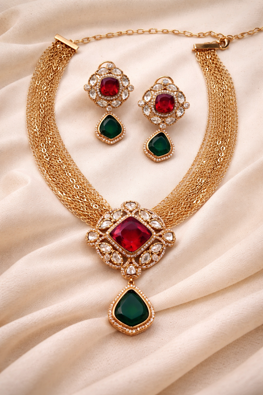 Russian Emerald Rubi Necklace-G755300