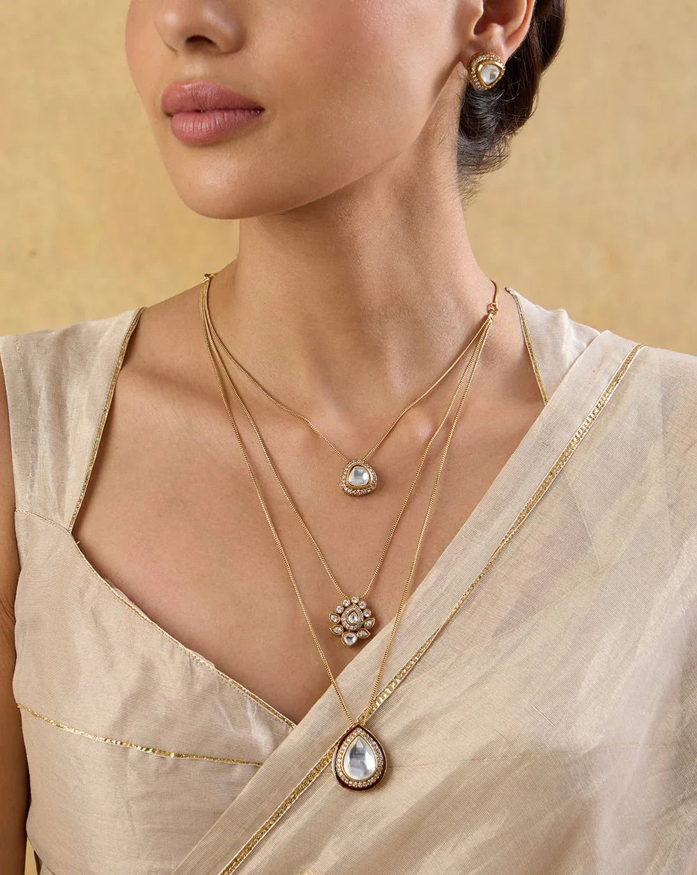 Layer Mossainite Pendant set