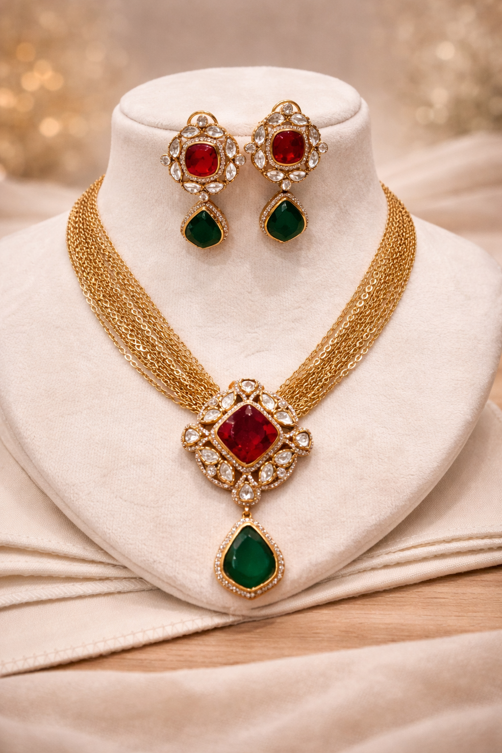 Russian Emerald Rubi Necklace-G755300