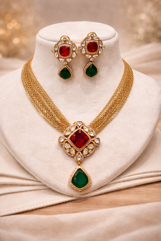 Russian Emerald Rubi Necklace