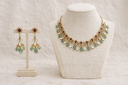 Rubaa Mossainite Rubby Necklace