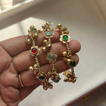 Chan Chan Multi-Color Gold-Plated Ghungroo Bangle Set