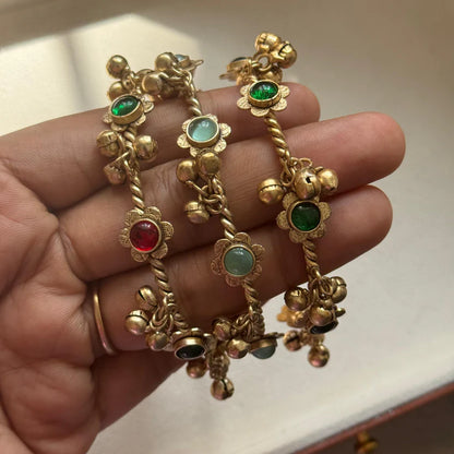 Chan Chan Multi-Color Gold-Plated Ghungroo Bangle Set