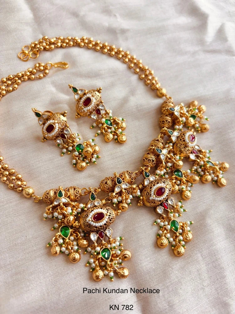 Multi Dodi Jadau Fusion Necklace-G356300