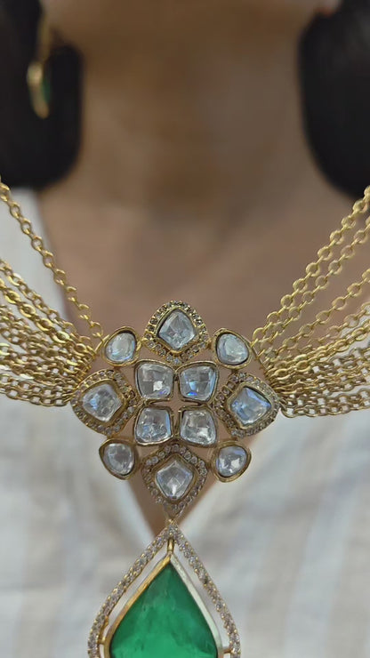 Ruby & Uncut Polki Necklace Set-G755000