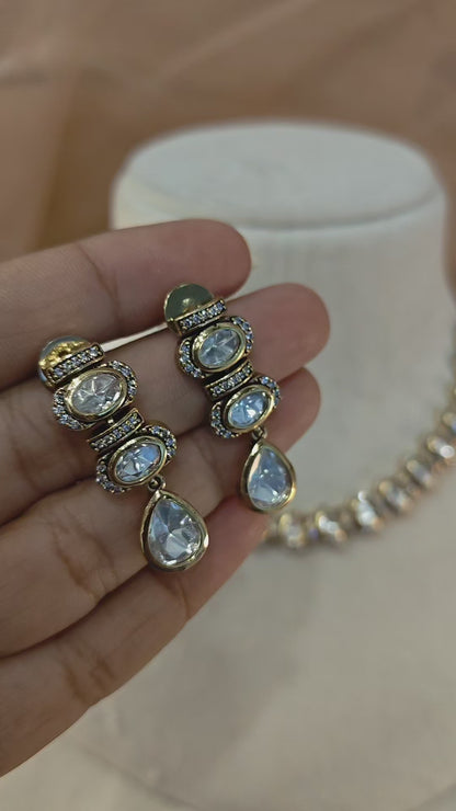 Moissanite Gold-Tone Necklace Set-G423500