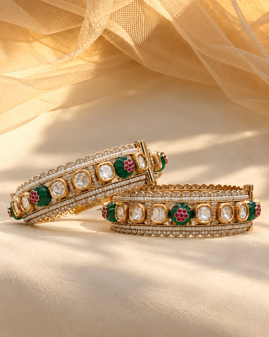 Moissanite Jadau Kada Bangles-BGL2324