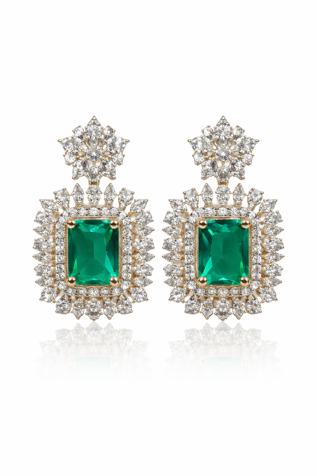 American Diamond Necklace Set with Statement Pendant