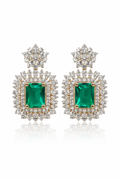 American Diamond Necklace Set with Statement Pendant