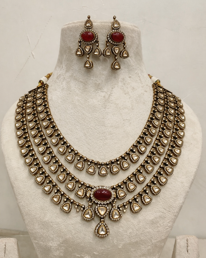 3-Layered Mossointe Bridge Necklace set-G3511200