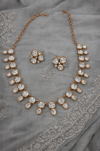 Gold Plated Mossonite Necklace Set
