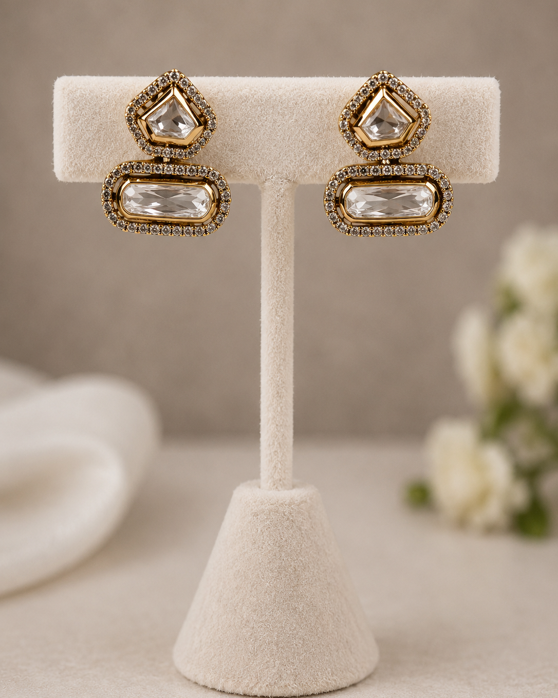 Moissanite Gold-Tone Necklace Set-G422900