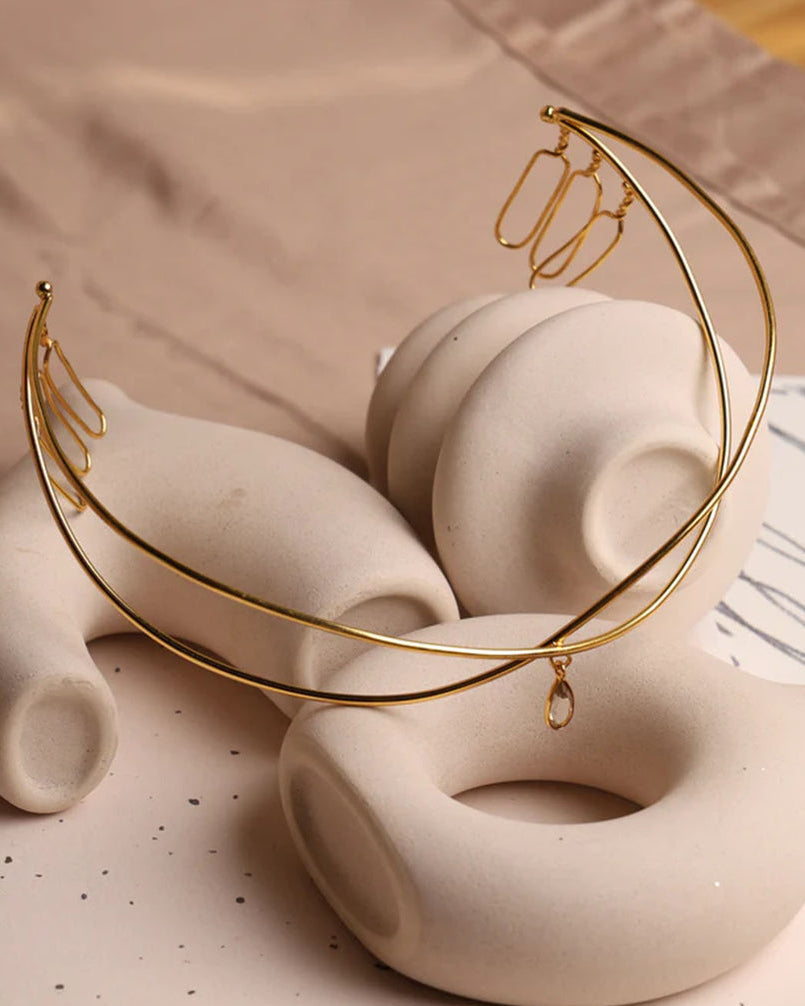 Gold plated Hair Accessories Reverse Headband-G75600