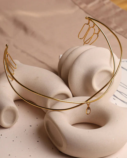 Gold plated Hair Accessories Reverse Headband-G75600